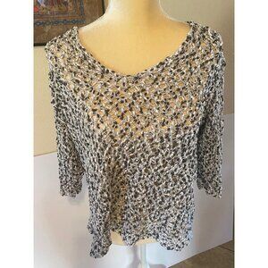 J. jill crochet open knitted pullover sweater women's large